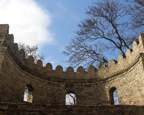 baku, azerbaijan, ancient, old, classic, wall, sky, antique, architecture, castle, fort, chateau, burg, munition, nature, acropolis, fortress, stronghold, citadel, brown castle